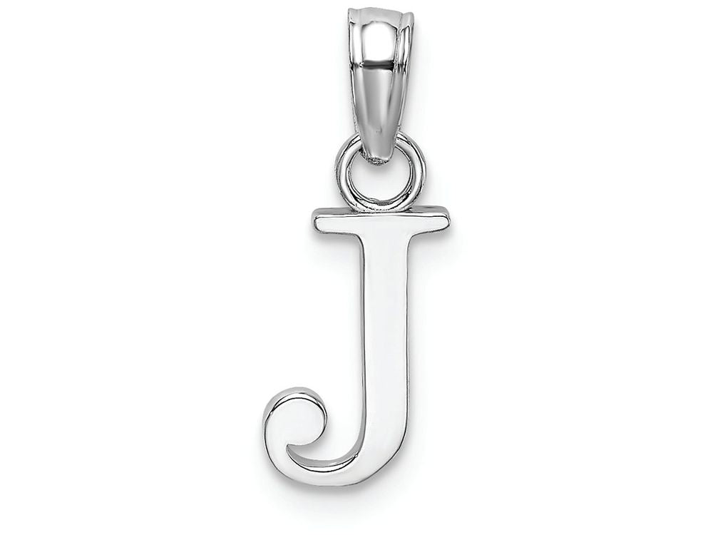 FJC Finejewelers 14k White Gold J Block Initial Charm