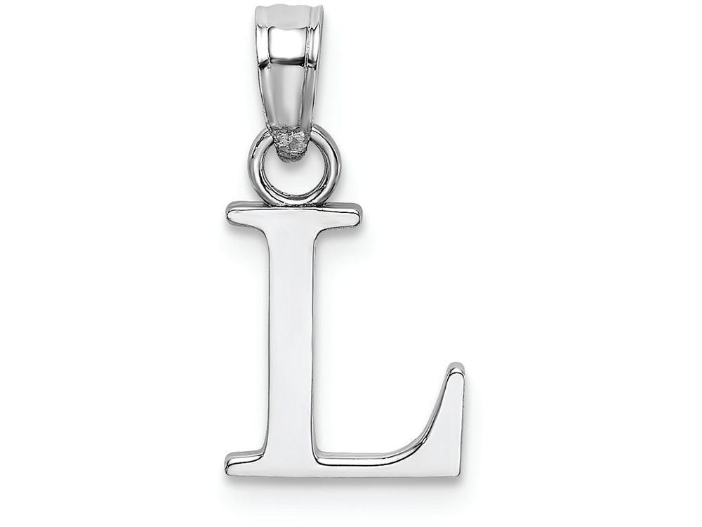 FJC Finejewelers 14k White Gold L Block Initial Charm