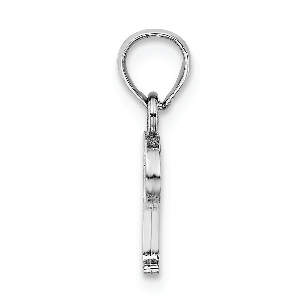 FJC Finejewelers 14k White Gold P Block Initial Charm