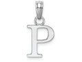 FJC Finejewelers 14k White Gold P Block Initial Charm