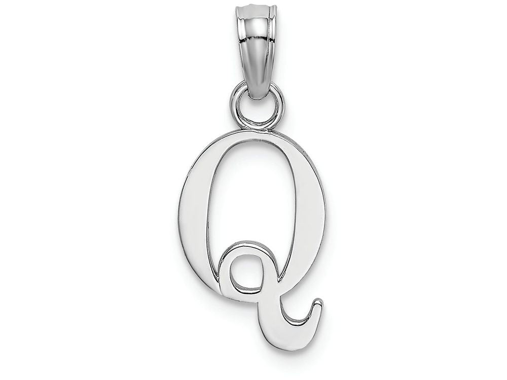 FJC Finejewelers 14k White Gold Q Block Initial Charm