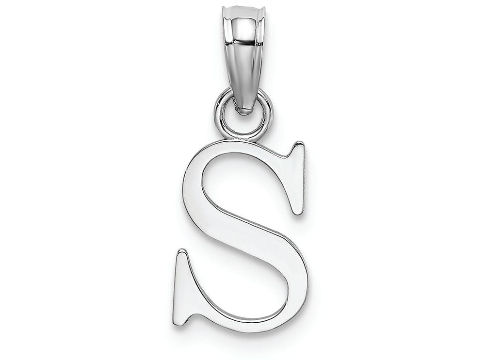 FJC Finejewelers 14k White Gold S Block Initial Charm