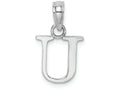 FJC Finejewelers 14k White Gold U Block Initial Charm