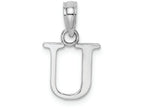 FJC Finejewelers 14k White Gold U Block Initial Charm