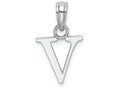 FJC Finejewelers 14k White Gold V Block Initial Charm