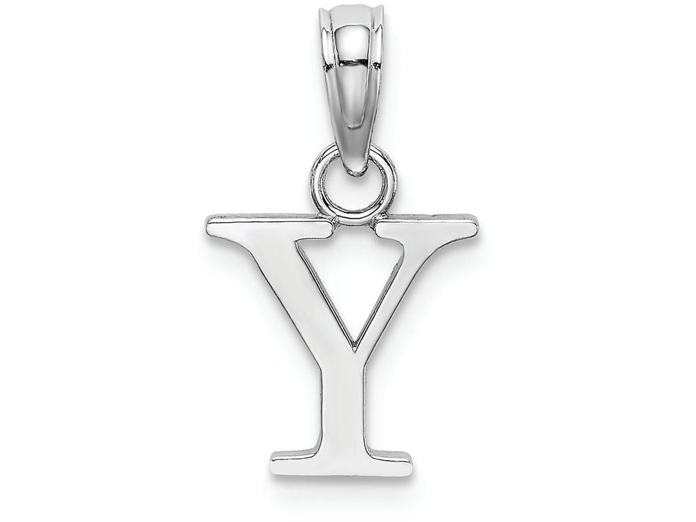 FJC Finejewelers 14k White Gold Y Block Initial Charm