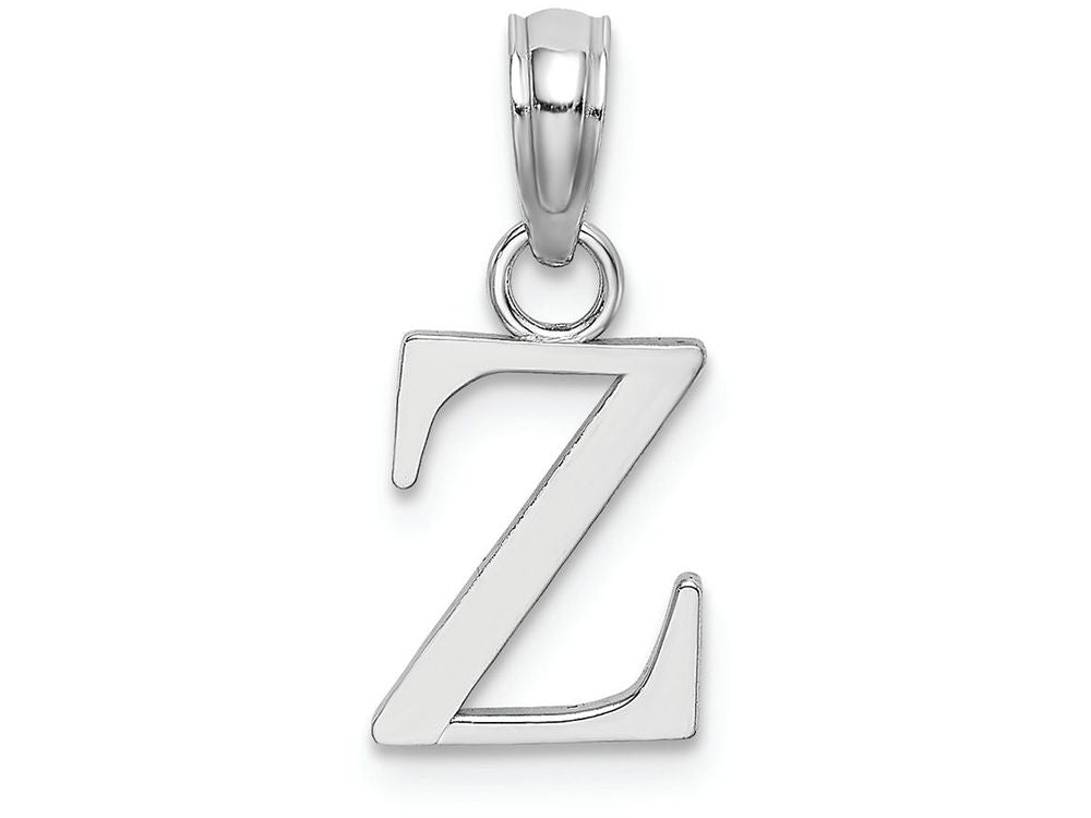 FJC Finejewelers 14k White Gold Z Block Initial Charm
