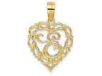 FJC Finejewelers 14k Yellow Gold E Script Initial In Heart Charm