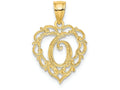 FJC Finejewelers 14k Yellow Gold O Script Initial In Heart Charm