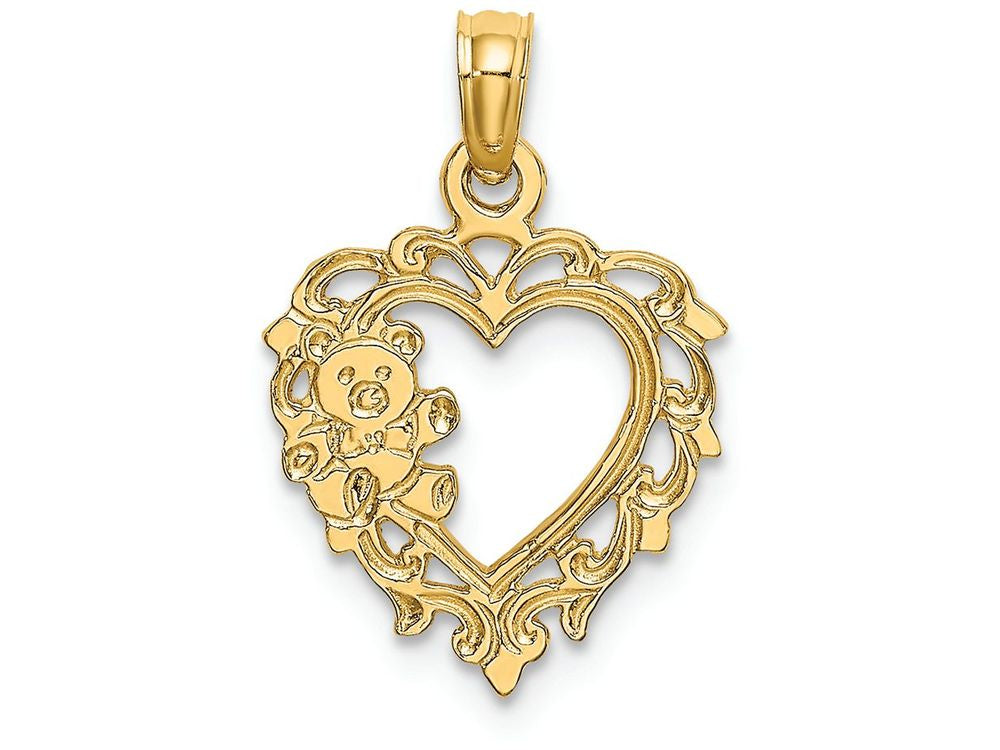 FJC Finejewelers 14k Yellow Gold Teddy Bear In Heart Charm
