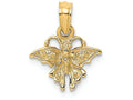 FJC Finejewelers 14k Yellow Gold Mini Butterfly Charmtextured
