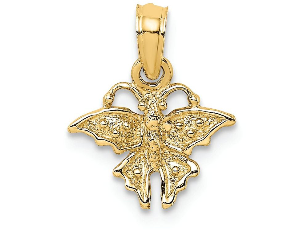 FJC Finejewelers 14k Yellow Gold Mini Butterfly Charmtextured