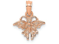 FJC Finejewelers 14k Rose Gold Mini Butterfly Charmtextured