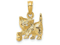 FJC Finejewelers 14k Yellow Gold Cat with Ball Eyes Charm