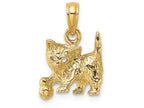 FJC Finejewelers 14k Yellow Gold Cat with Ball Eyes Charm