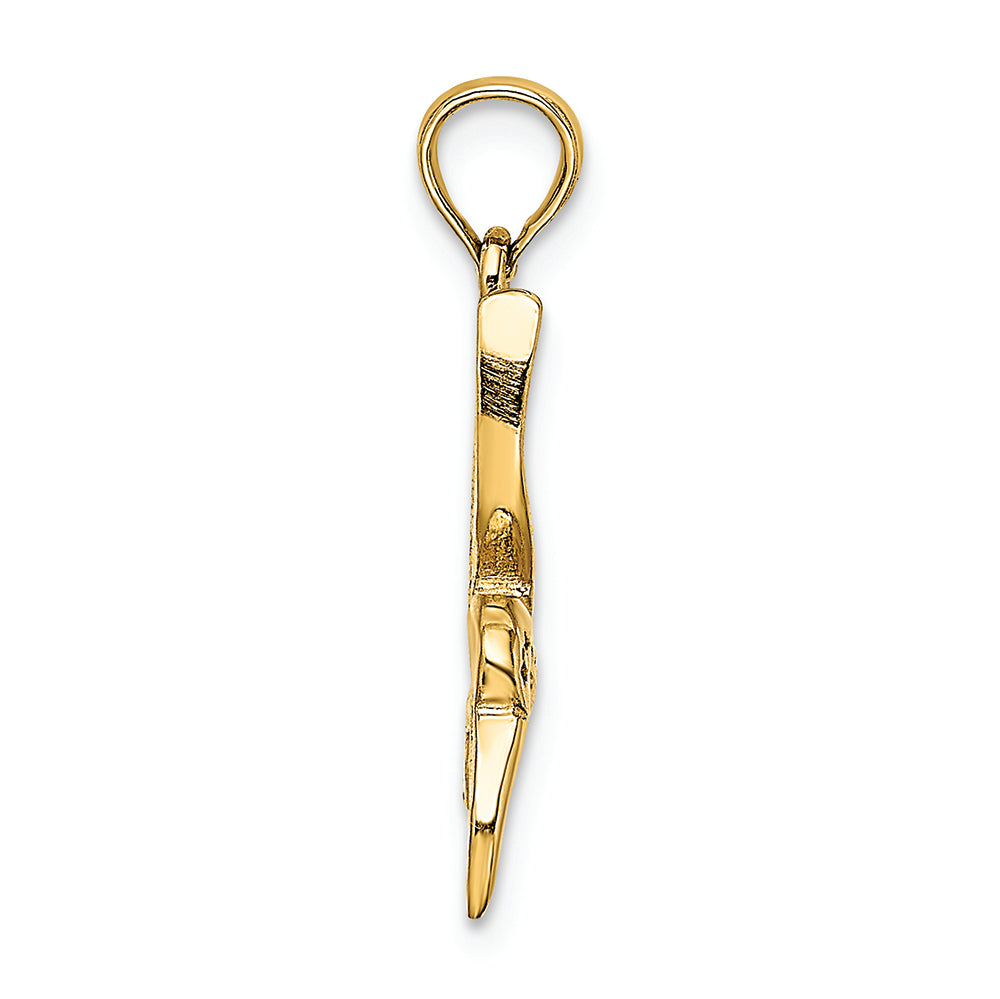 FJC Finejewelers 14k Yellow Gold Hummingbird Flying with Curved Beak Charm
