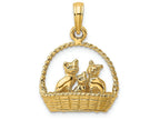 FJC Finejewelers 14k Yellow Gold 3d Cats Inside Basket Charm