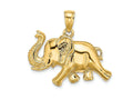 FJC Finejewelers 14k Yellow Gold Elephant Running with Raised Trunk Charm