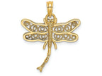 FJC Finejewelers 14k Yellow Gold Dragonfly with Beaded Filigree Wings Charm