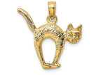 FJC Finejewelers 14k Yellow Gold 3d Cat with Arched Back Raised Tail Charm