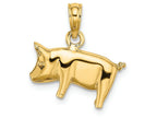 FJC Finejewelers 14k Yellow Gold 3d Pig with Curly Q Tail Charm