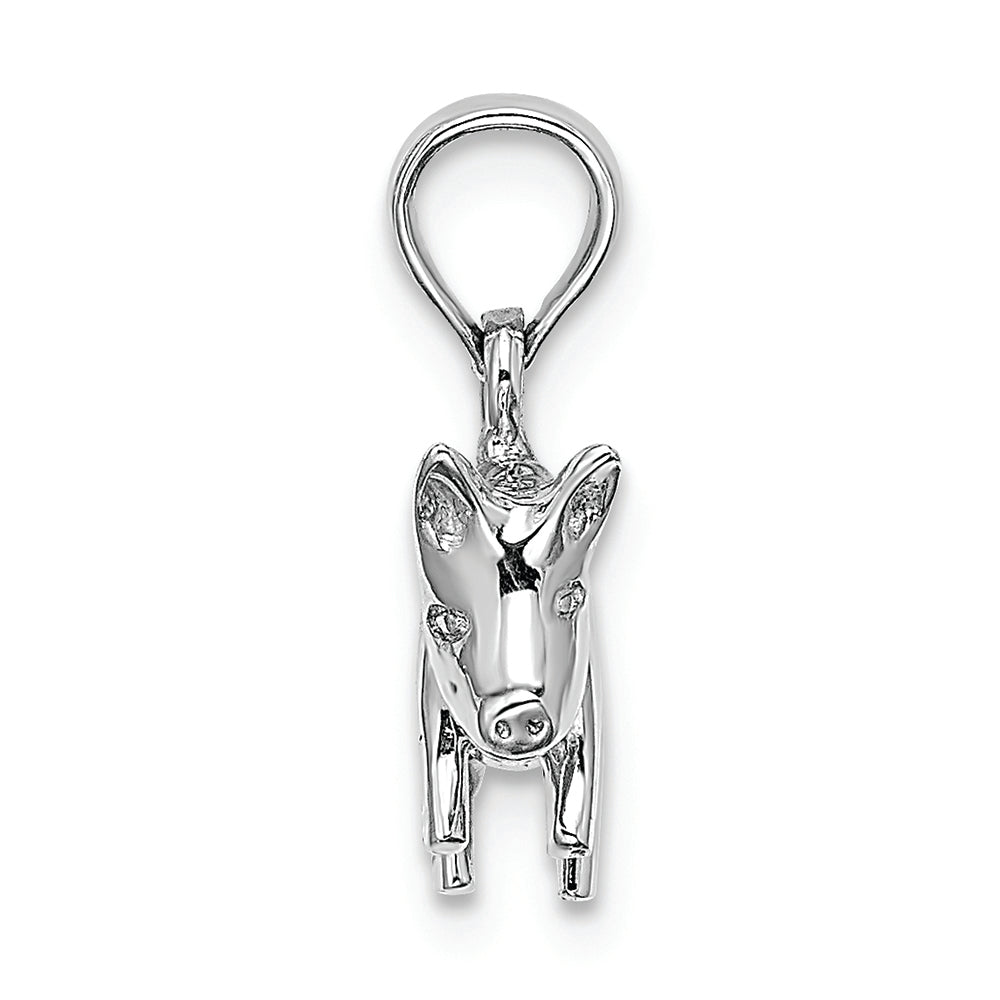 FJC Finejewelers 14k White Gold 3d Pig with Curly Q Tail Charm