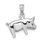 FJC Finejewelers 14k White Gold 3d Pig with Curly Q Tail Charm
