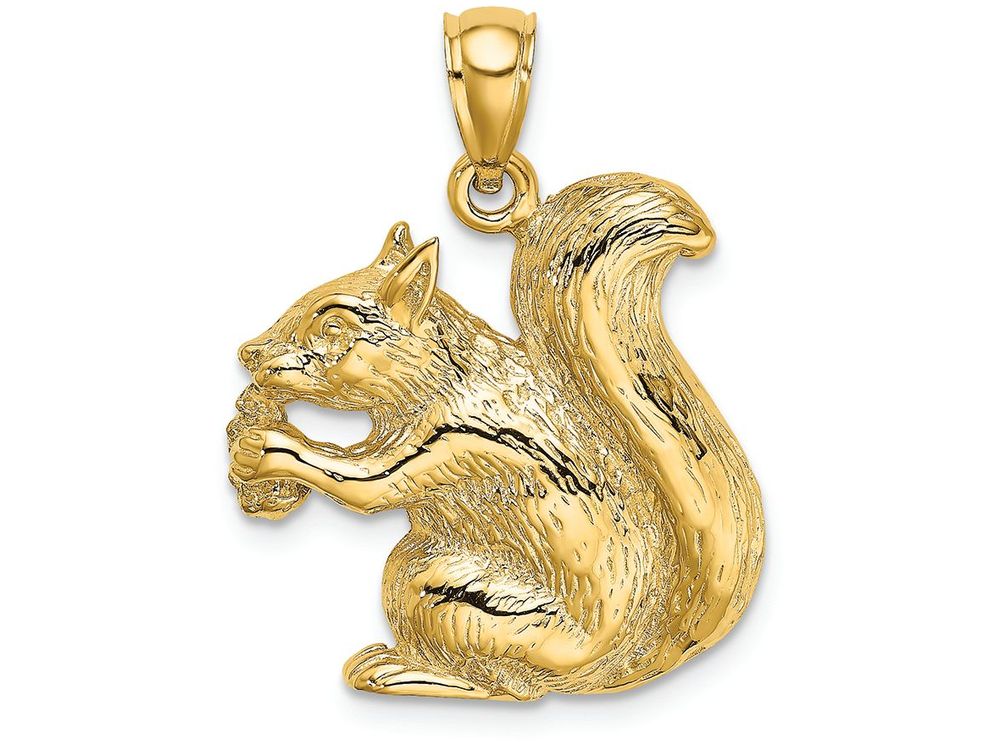 FJC Finejewelers 14k Yellow Gold Sitting Squirrel with Nut Charm