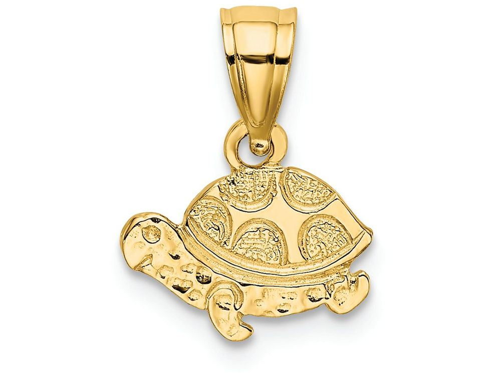 FJC Finejewelers 14k Yellow Gold Mini Turtleflat Engraved Charm