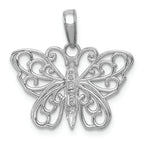 FJC Finejewelers 14k White Gold White Butterfly with Filigree Wings Charm