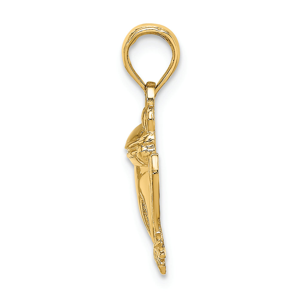FJC Finejewelers 14k Yellow Gold Sitting Frog Charmtextured