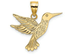 FJC Finejewelers 14k Yellow Gold Hummingbird Polish Engraved Charm