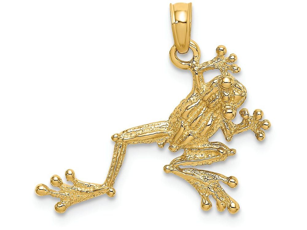 FJC Finejewelers 14k Yellow Gold Frog with Extended Left Leg Charm