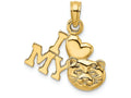 FJC Finejewelers 14k Yellow Gold I Love My Cat (heart Cat Face) Charm