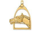 FJC Finejewelers 14k Yellow Gold Horse Head In Stirrup Polish Charm