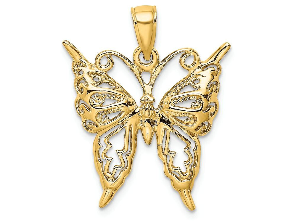FJC Finejewelers 14k Yellow Gold Butterfly with Wings Charm