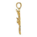 FJC Finejewelers 14k Yellow Gold Deer Head Profile6 Point Buck Charm