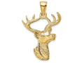FJC Finejewelers 14k Yellow Gold Deer Head Profile6 Point Buck Charm