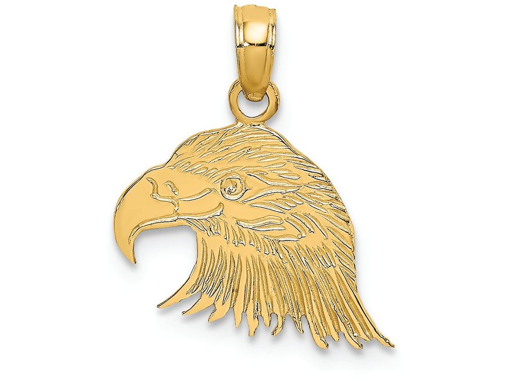 FJC Finejewelers 14k Yellow Gold Flat Eagle Headengraved Charm