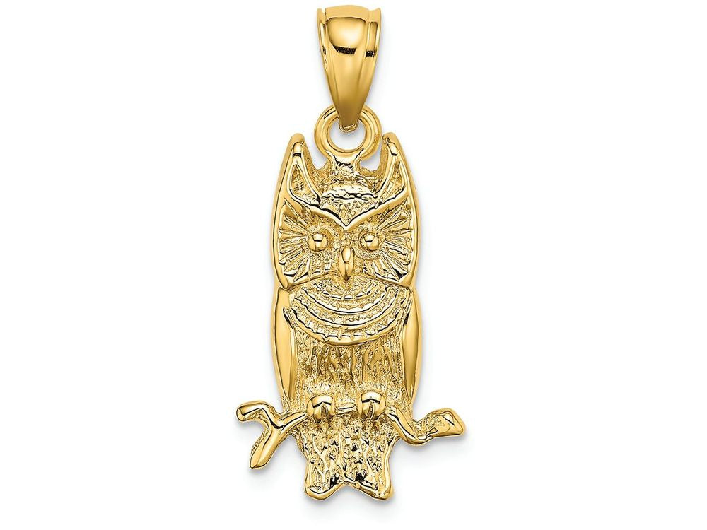 FJC Finejewelers 14k Yellow Gold Owl Charm
