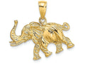FJC Finejewelers 14k Yellow Gold 3d Elephant Profile with Tusk Charm