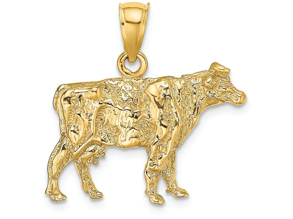 FJC Finejewelers 14k Yellow Gold 3d Cow Charm