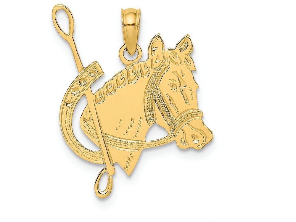FJC Finejewelers 14k Yellow Gold Horse Head Horseshoeflat Charm