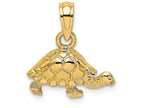 FJC Finejewelers 14k Yellow Gold Mini Turtle Polish Engraved Charm