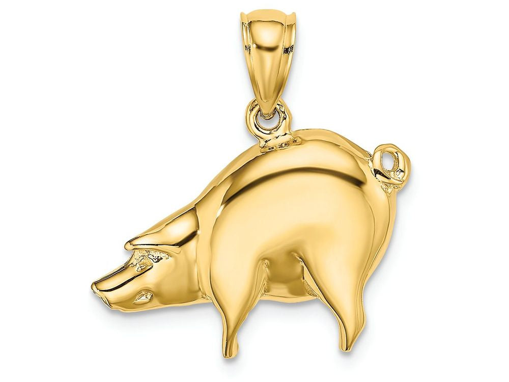 FJC Finejewelers 14k Yellow Gold Pig(bottom's Up) Charm