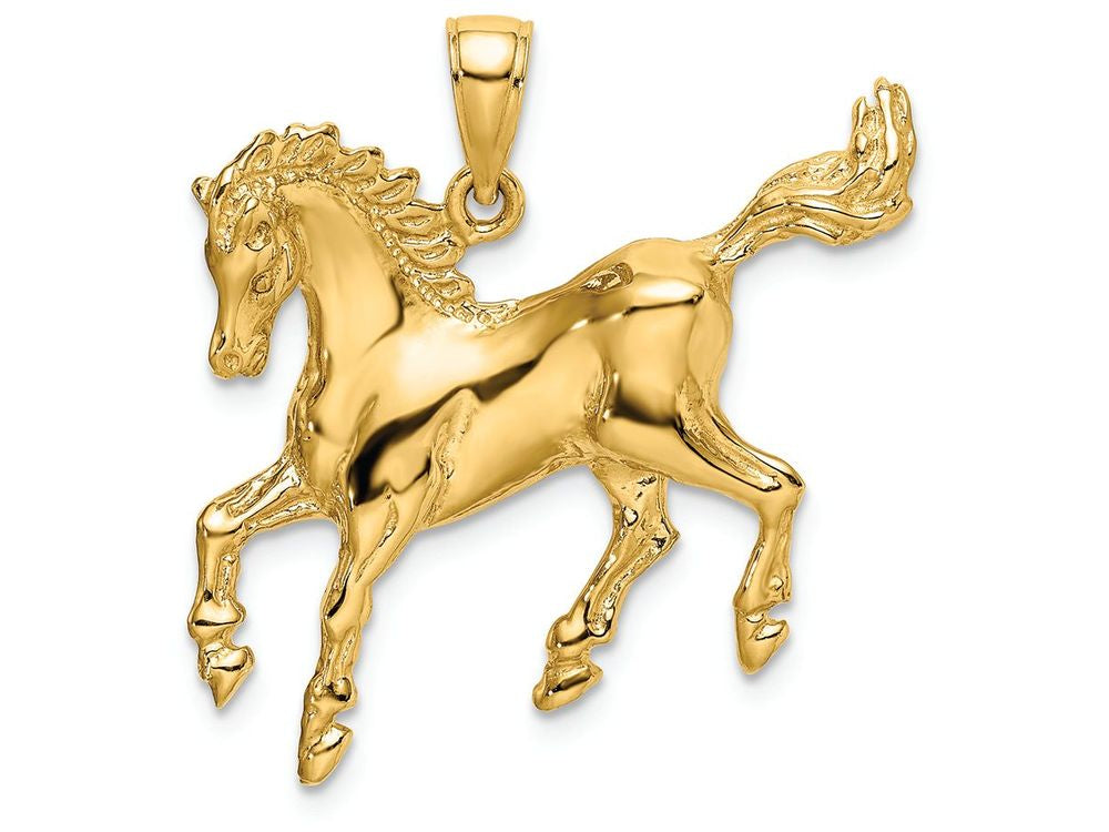 FJC Finejewelers 14k Yellow Gold Horse with Tail Up Charm
