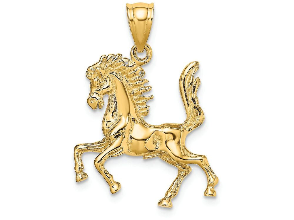 FJC Finejewelers 14k Yellow Gold 3d Horse with Tail Raised Charm