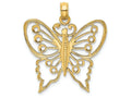 FJC Finejewelers 14k Yellow Gold Butterfly Charm