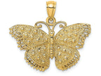 FJC Finejewelers 14k Yellow Gold Butterfly with Beaded Designtext Charm