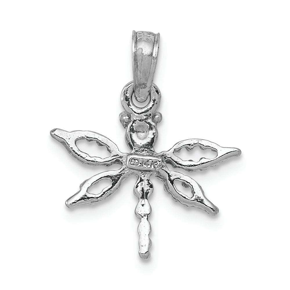 FJC Finejewelers 14k White Gold White Mini Dragonfly with Cut-out Wings Charm